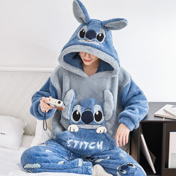 Cozy Stitch-Inspired Hooded Pajama Set