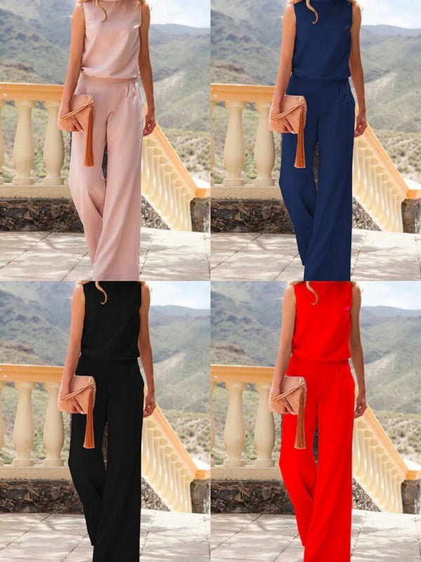 Two-piece women’s suit in pink, navy, black, and red – modest summer look for hijabi women in Belgium – available at CATRIXA.